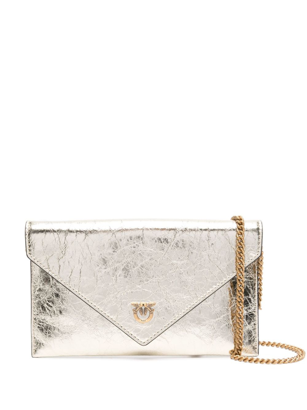 metallic-effect flap chain mini bag - 1