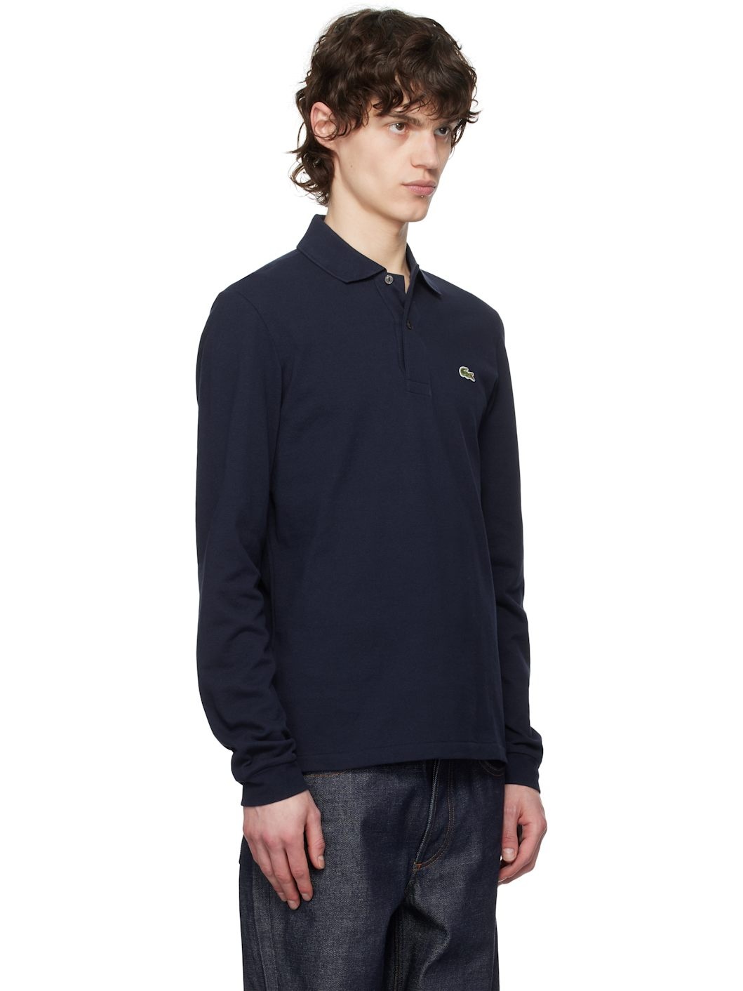 Navy Classic Fit Long Sleeve Polo - 2