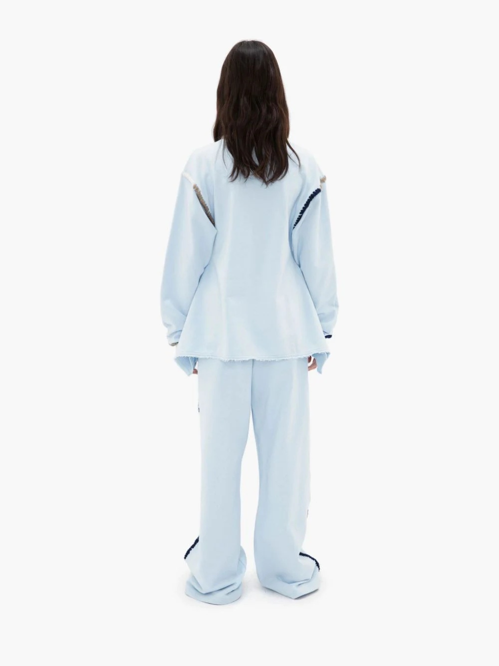 WIDE LEG CONTRAST STITCH TRACK PANT - 4