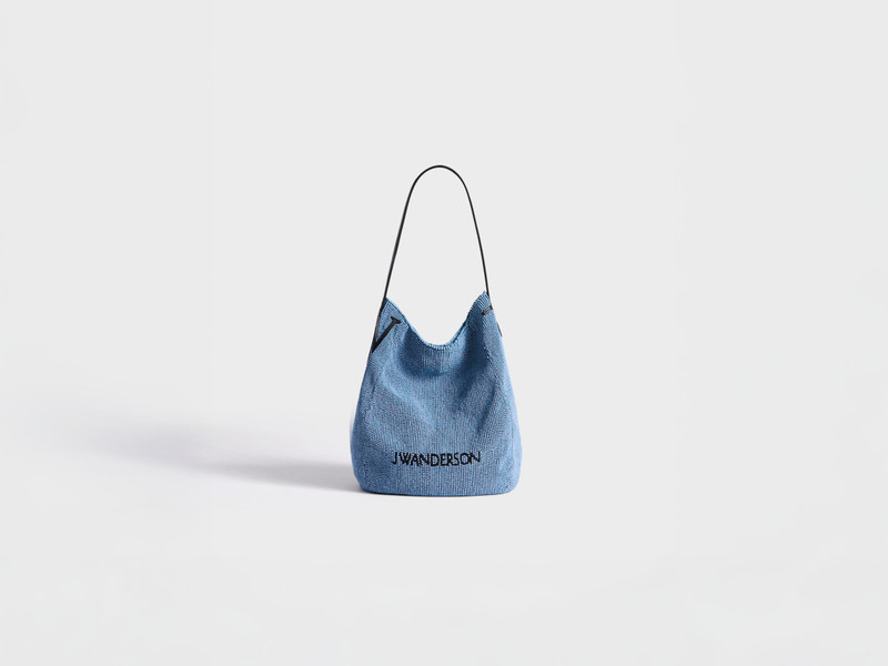 SMALL BEADED BULB BAG IN BLUE 4
