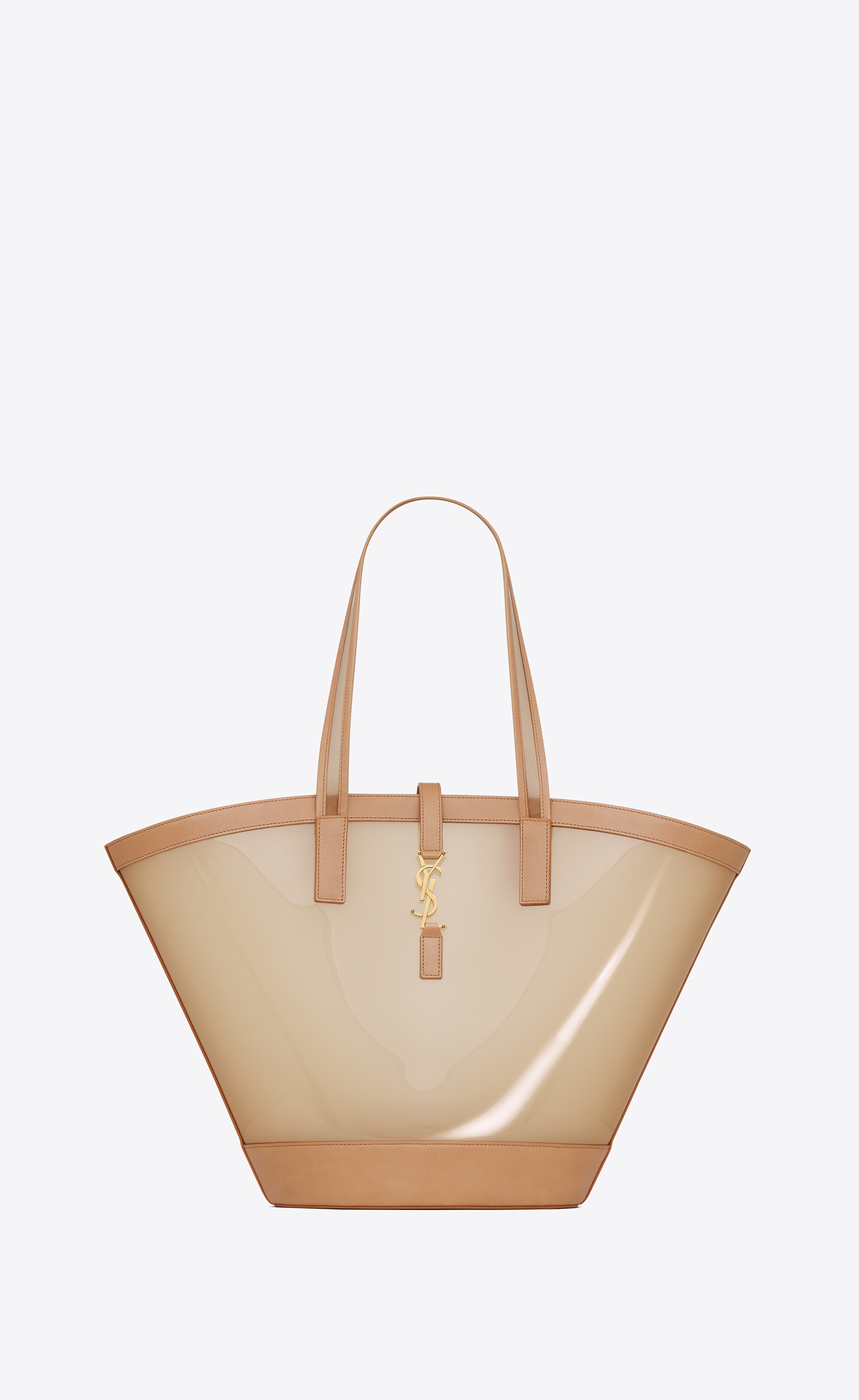 panier medium in vinyl and vegetable-tanned leather - 1