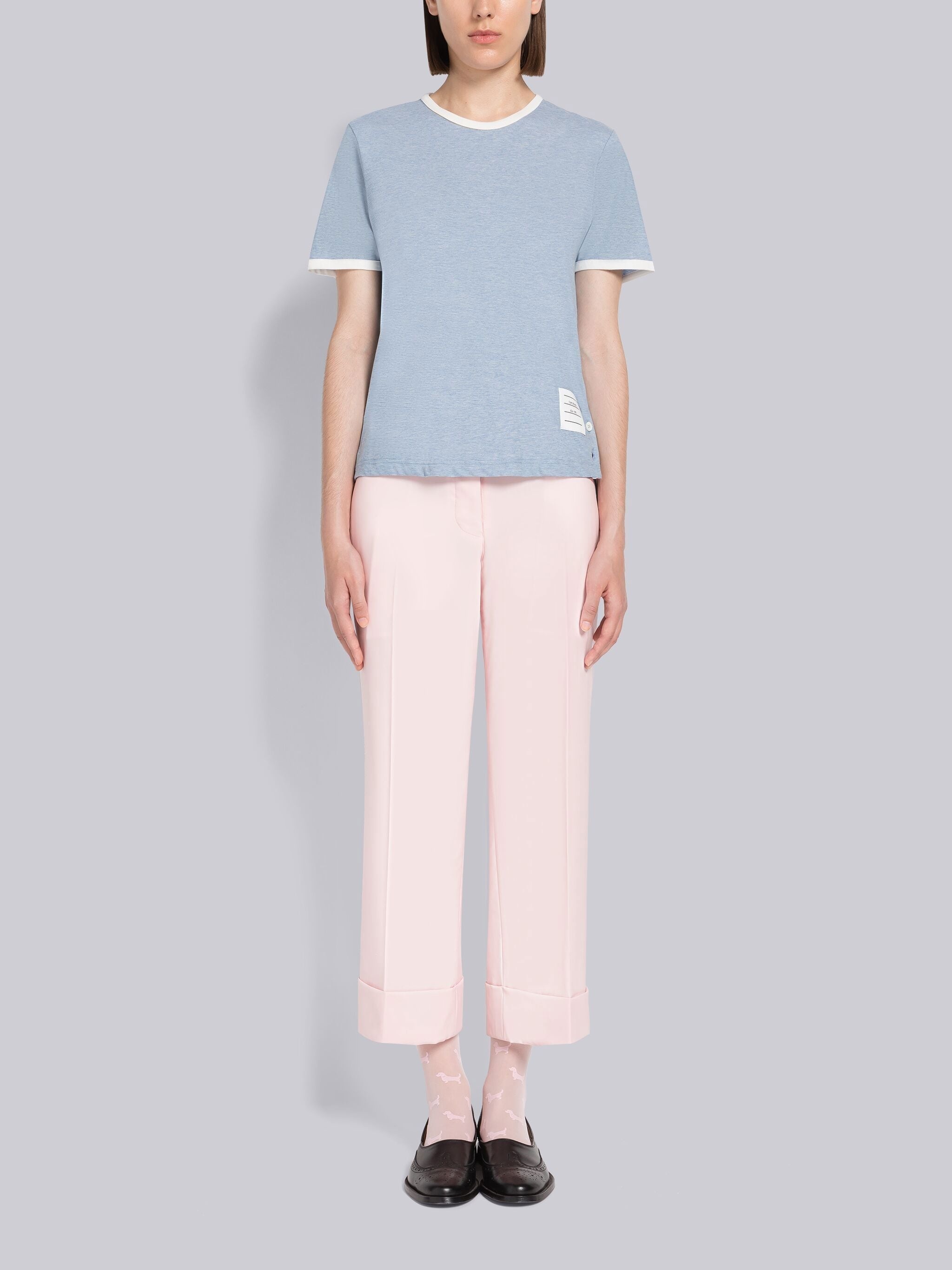 Melange Jersey Short Sleeve Ringer Tee - 4