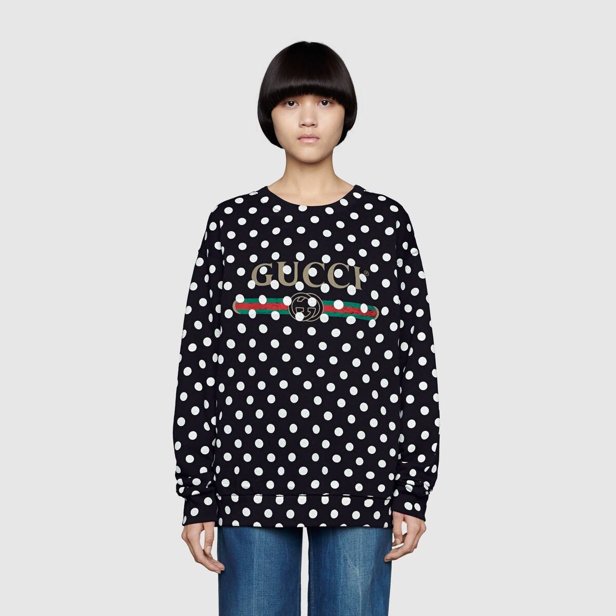 Gucci logo polka dot print sweatshirt - 3