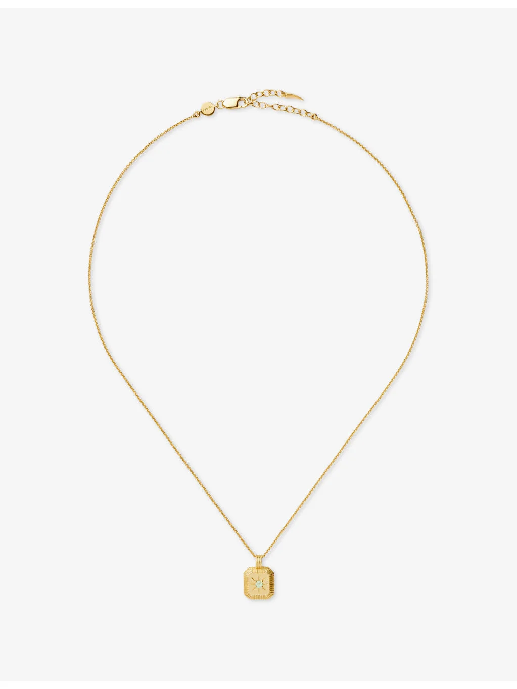 March Birthstone 18ct Gold Vermeil Plated Sterling Silver Pendant Necklace - 1