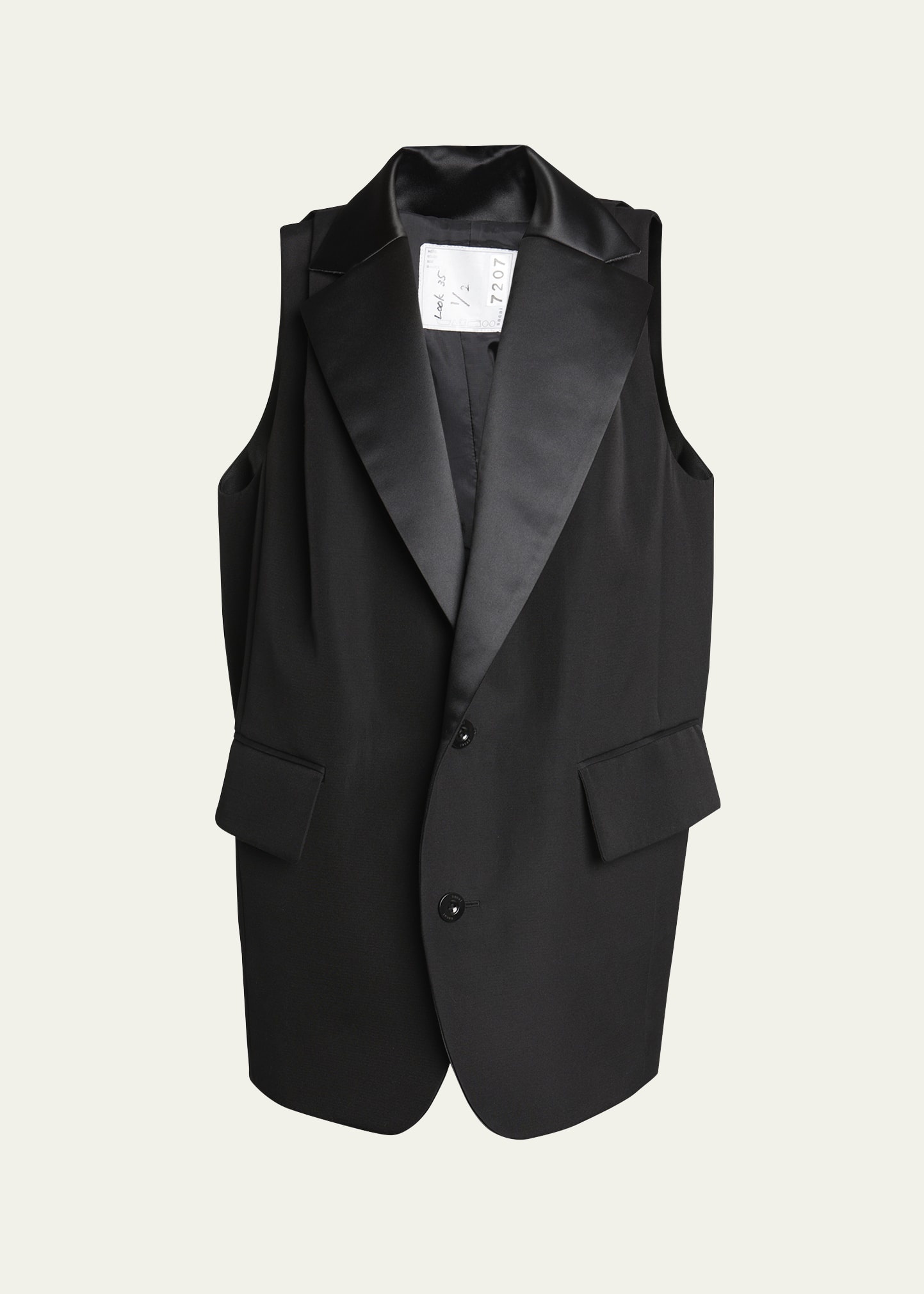 sacai Cocoon Silk Blazer Vest | bergdorfgoodman | REVERSIBLE