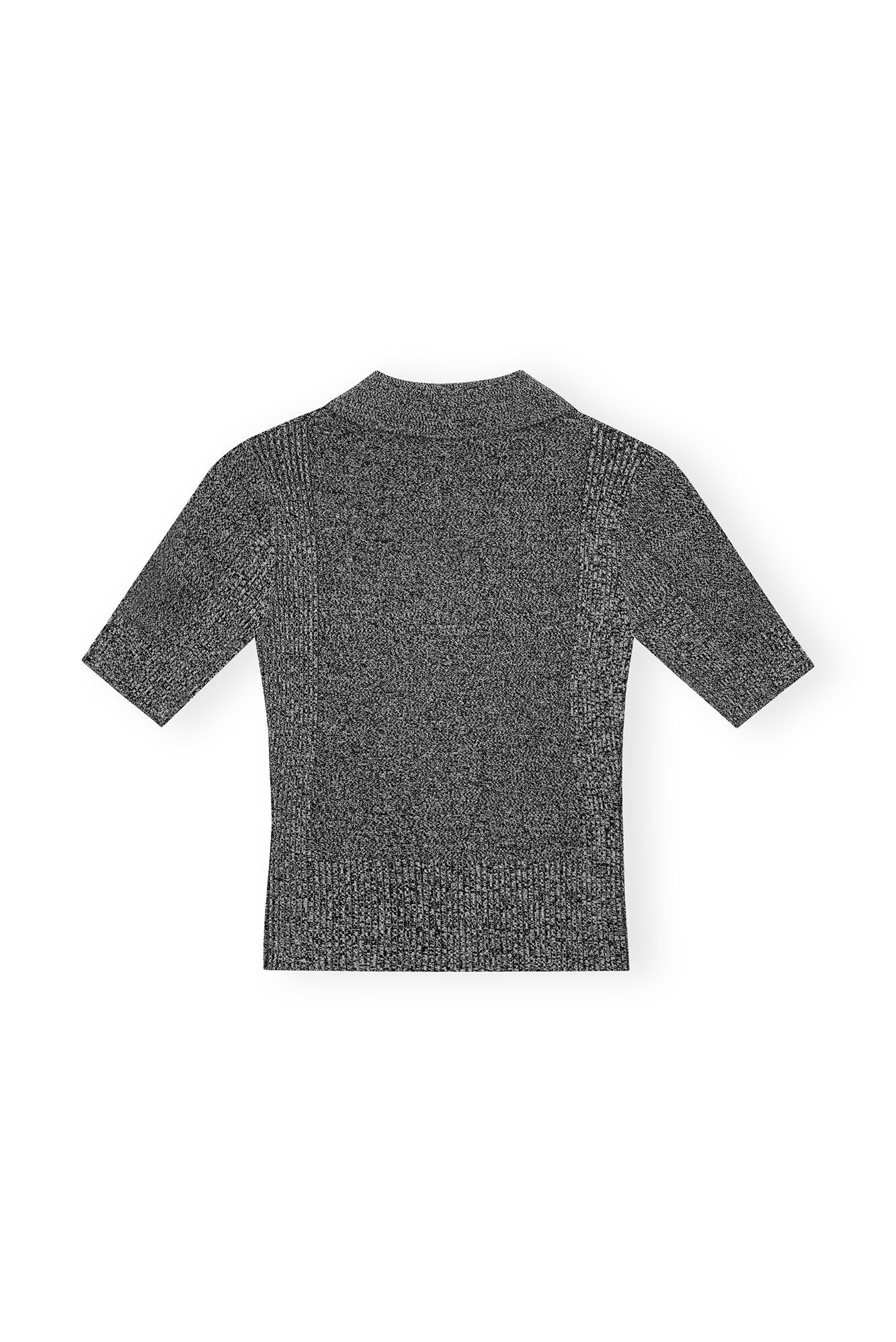 GREY MELANGE RIB POLO - 1