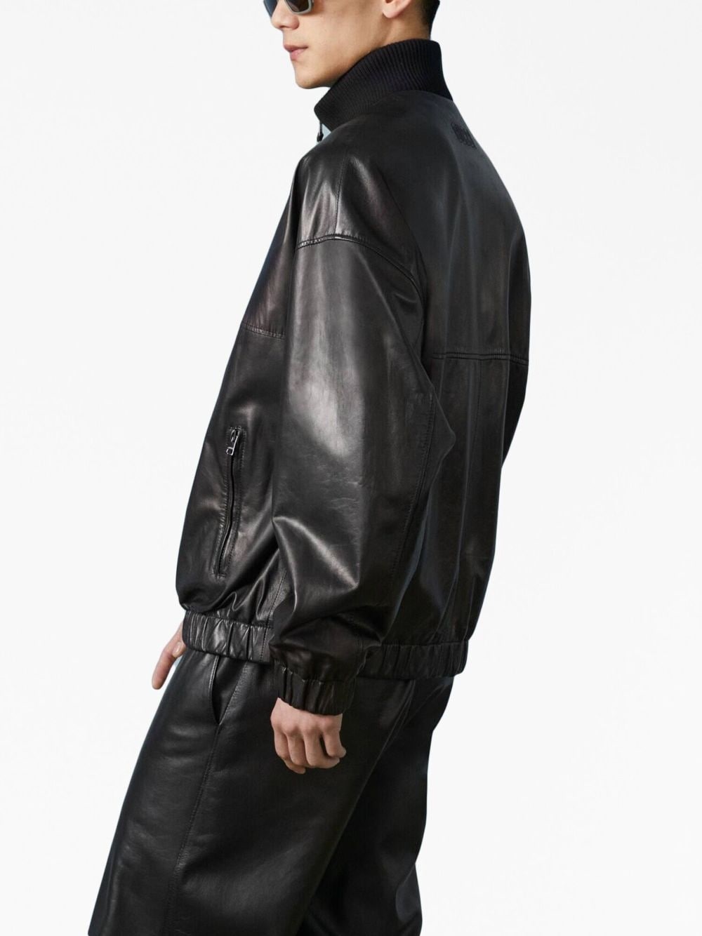 Leather bomber jacket - 5