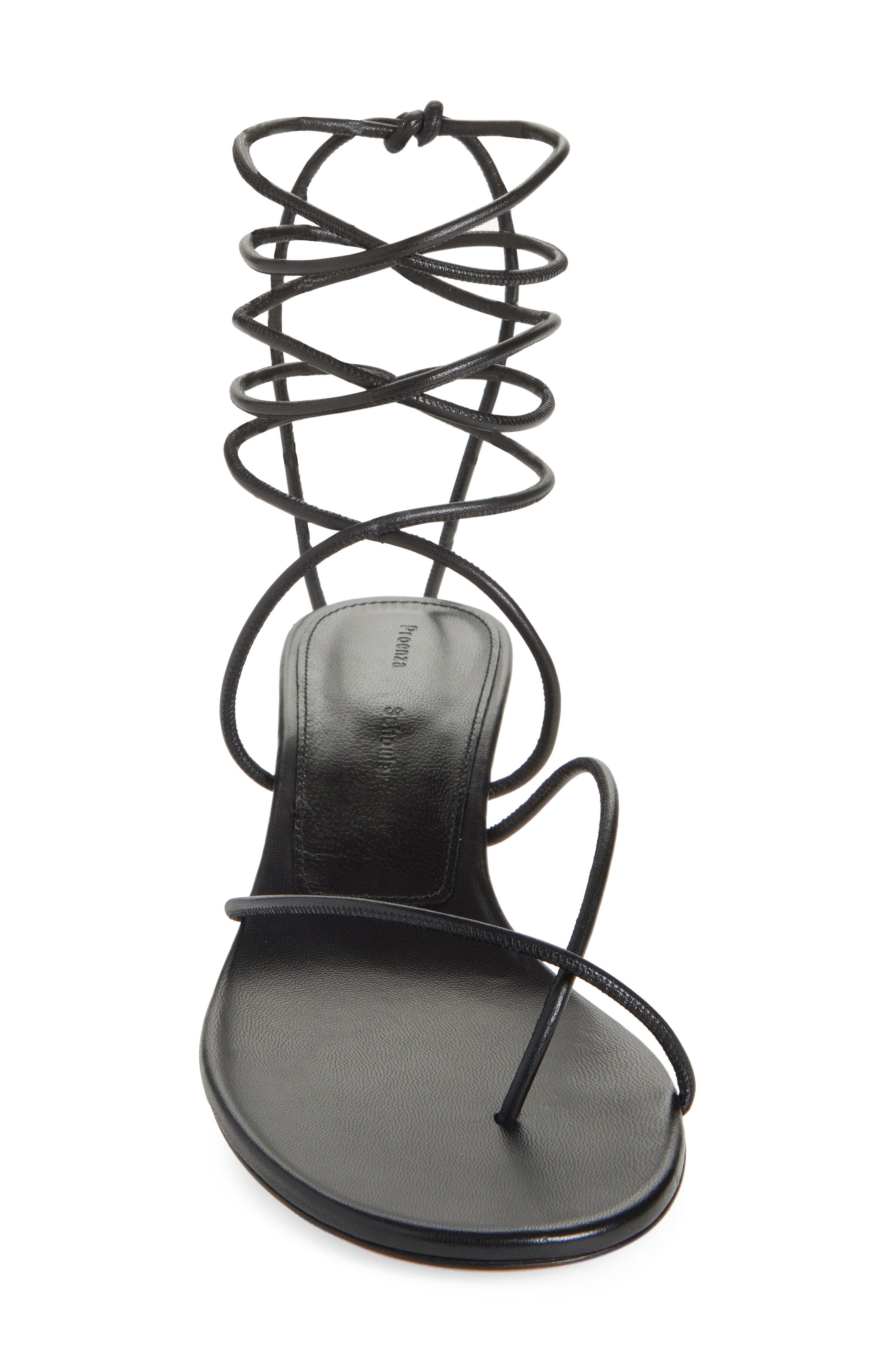 Proenza Schouler Slash Tie Kitten Heel Sandal in Black at Nordstrom - 4