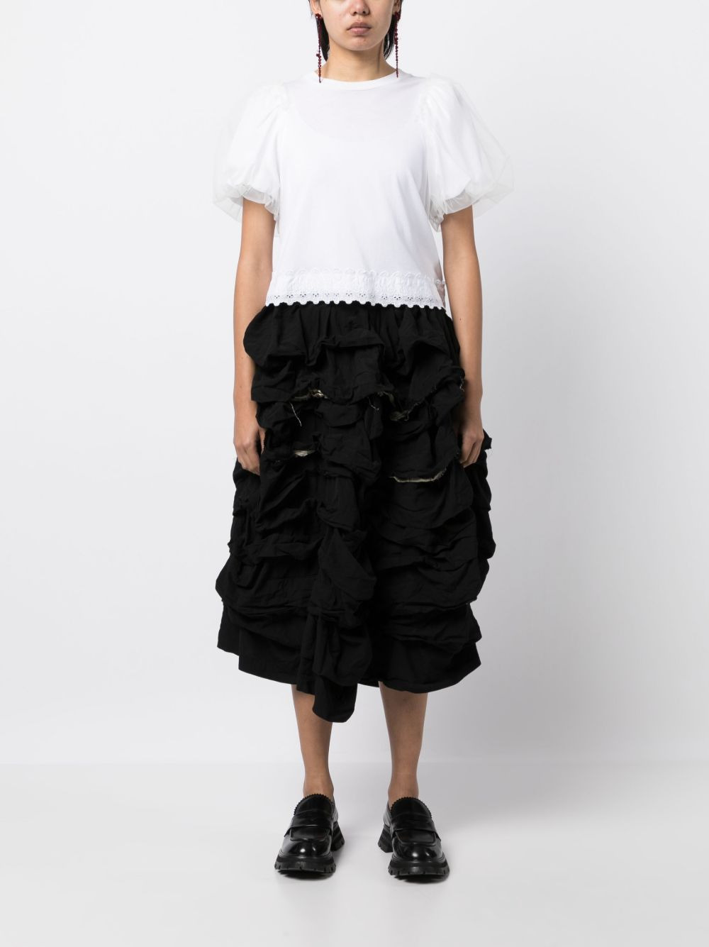 ruffled-detail asymmetric skirt - 2