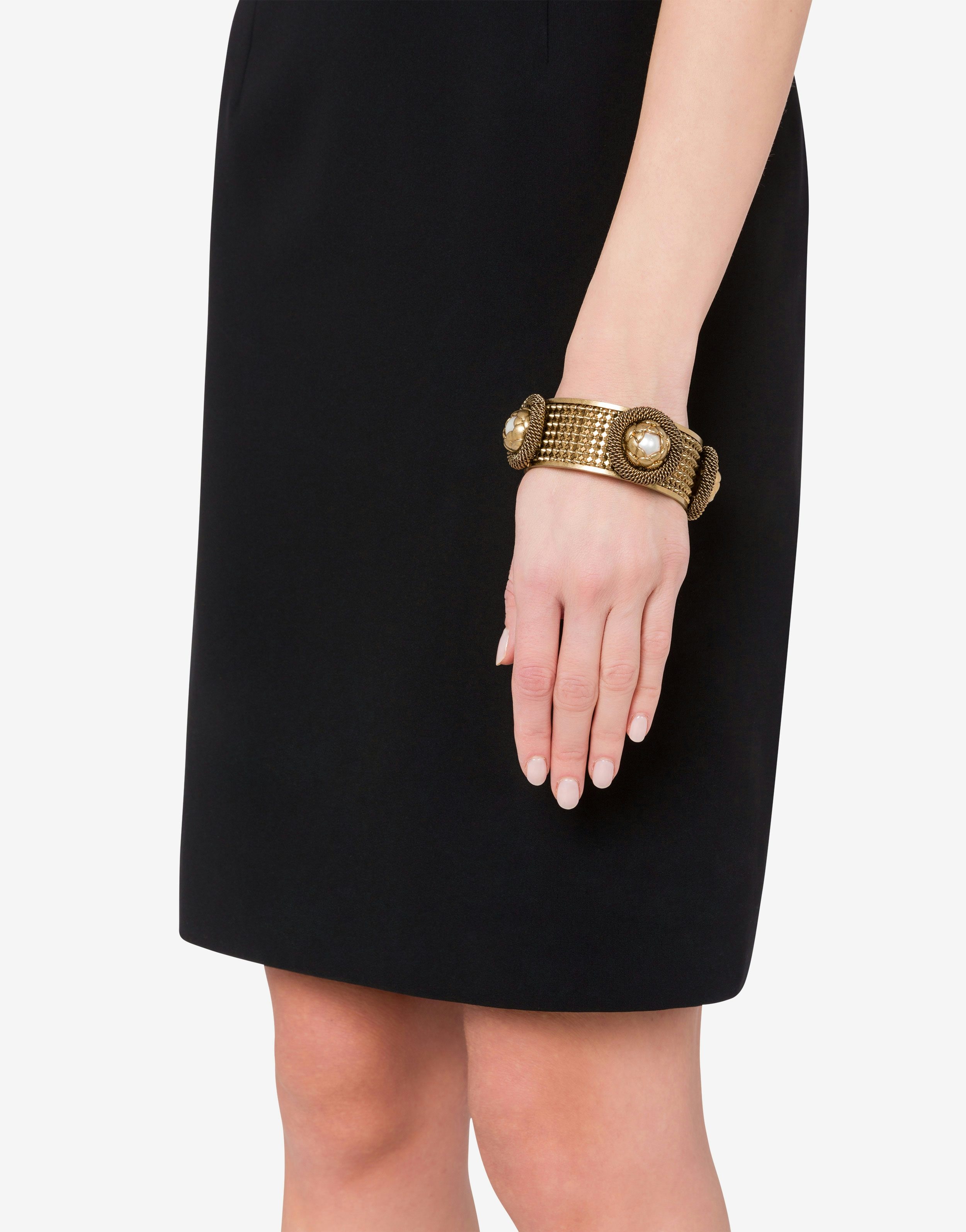 RIGID BRACELET WITH FLOWERS AND PEARLS - 4