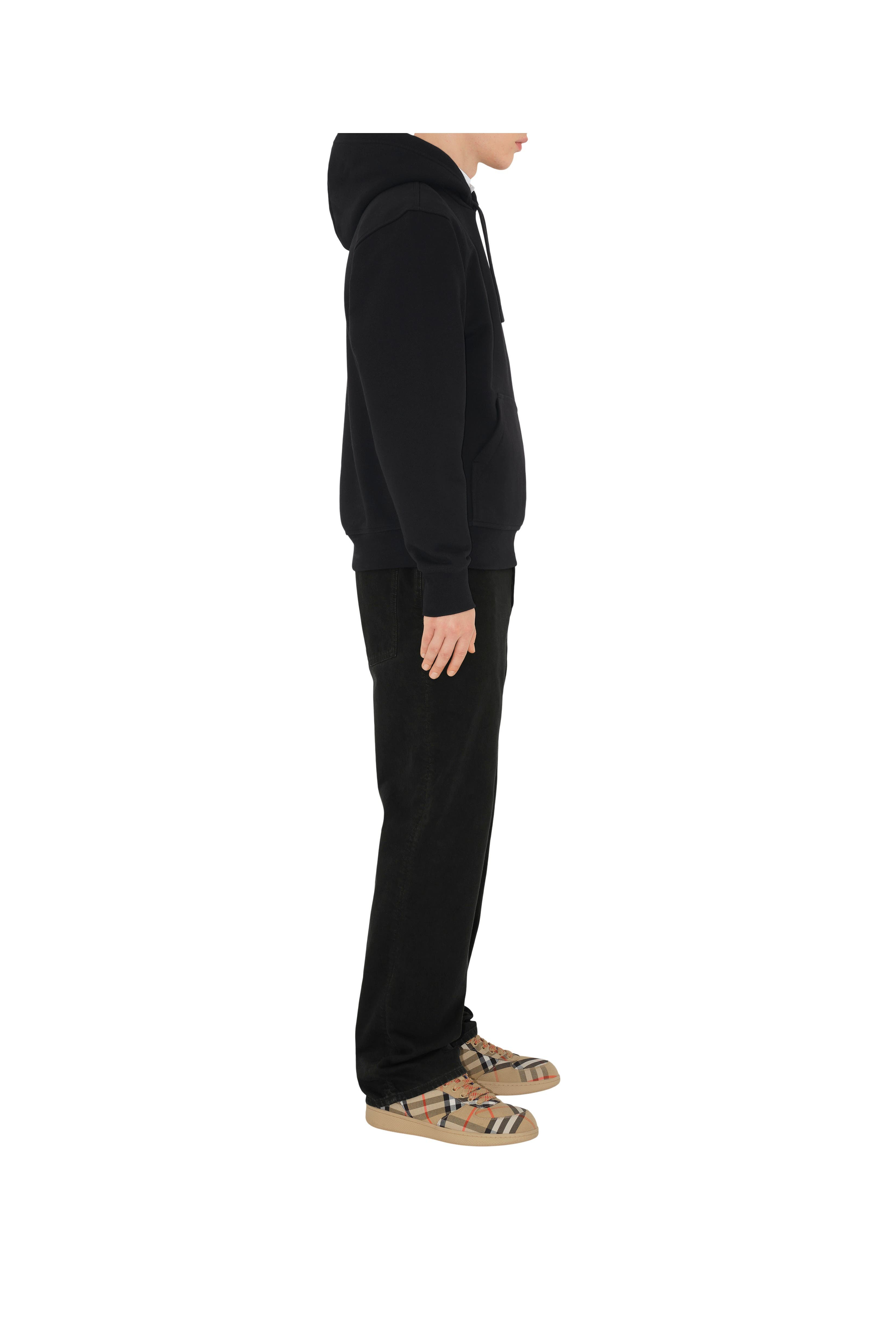 burberry Check Label Cotton Hoodie in Black at Nordstrom - 4