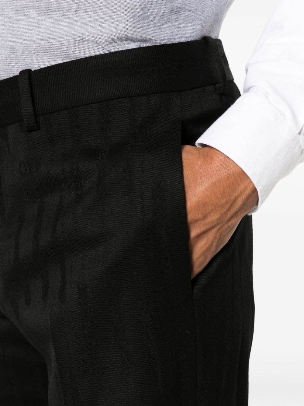 Shibori jacquard straight-leg trousers - 5