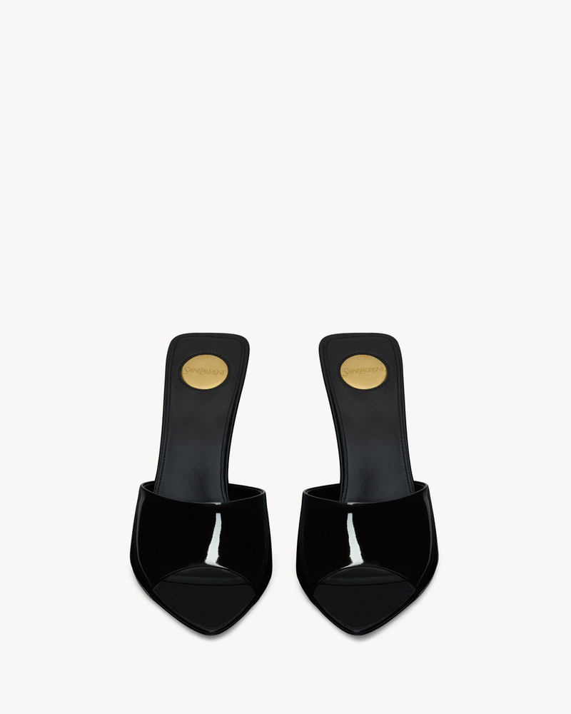 SAINT LAURENT ROMY MULES IN PATENT LEATHER outlook