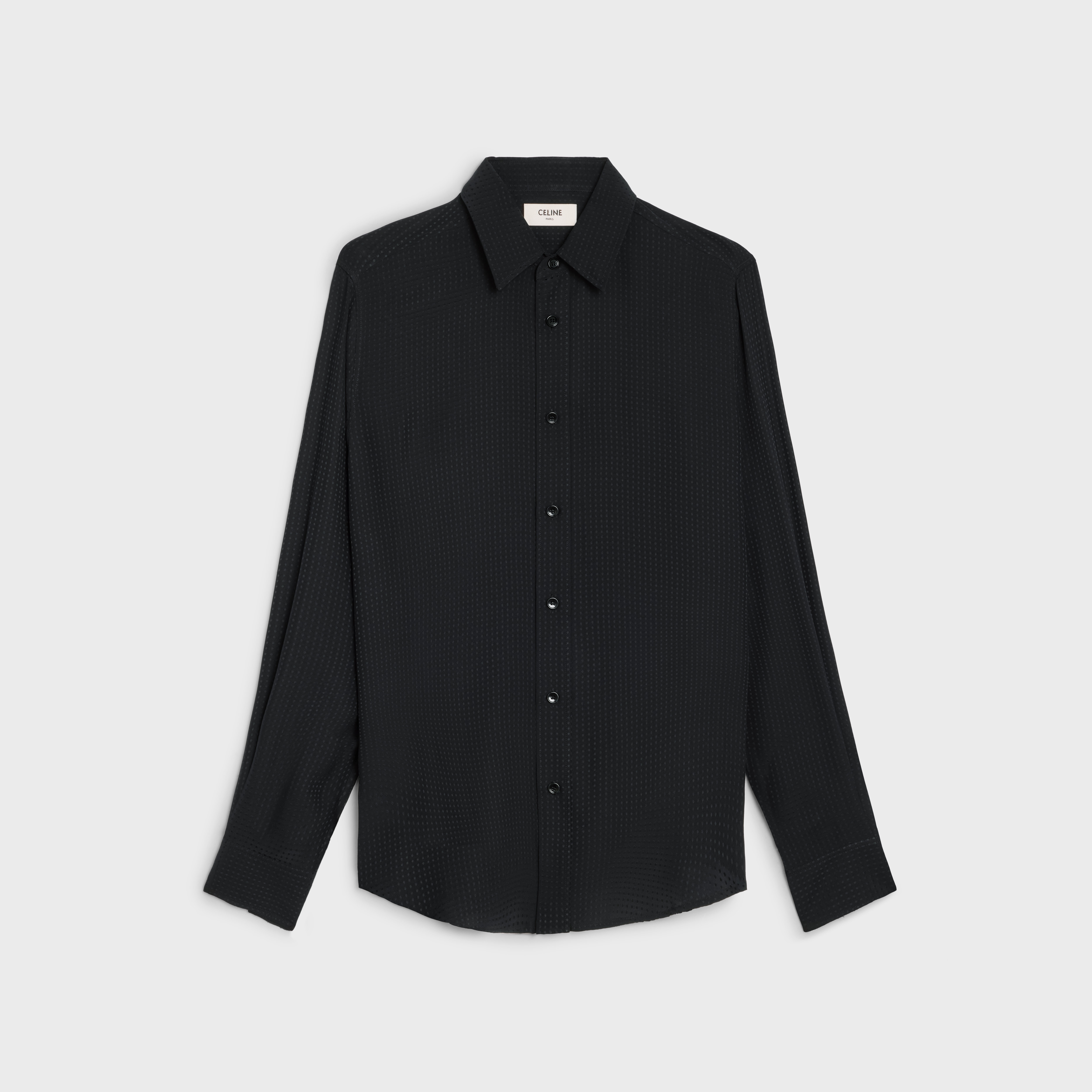 loose shirt in shiny matte printed silk - 1
