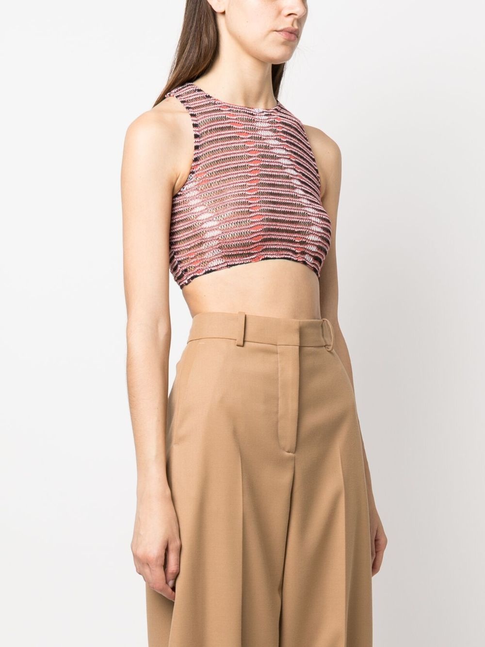 semi-sheer cropped top - 3