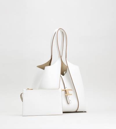 Tod's T TIMELESS SHOPPING BAG IN LEATHER SMALL - WHITE outlook