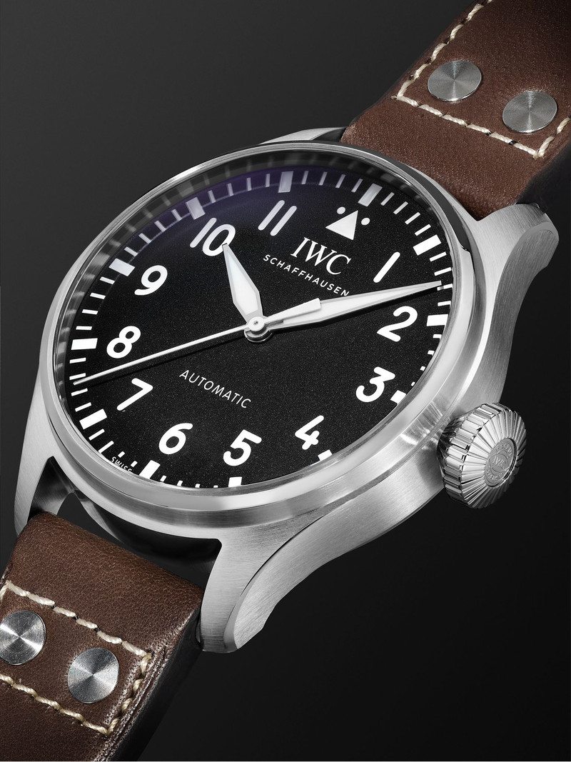 큰 조종사의 자동적인 43mm 스테인리스 및 가죽 시계, Ref. 아니. IW329301 4