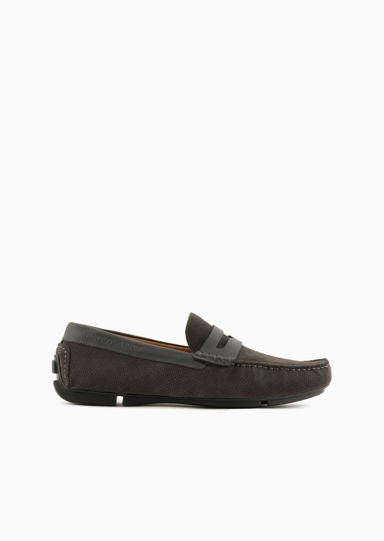 Micro-perforated suede driving loafers - 1