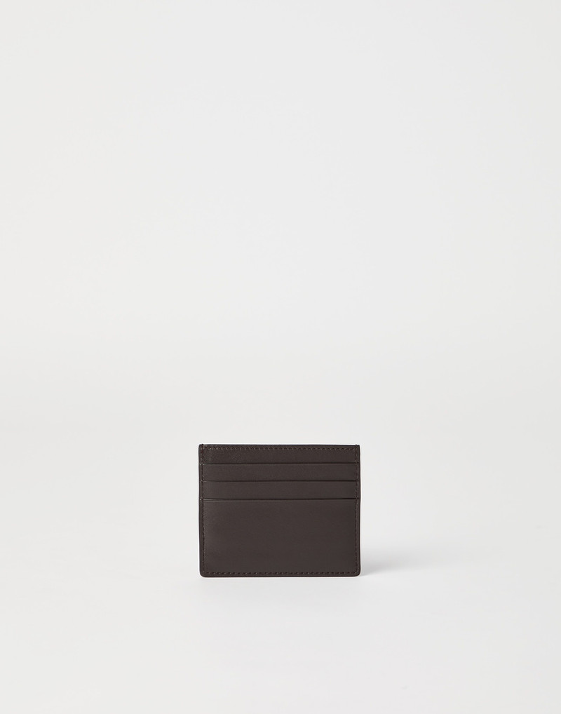 Brunello Cucinelli Grained calfskin card case outlook