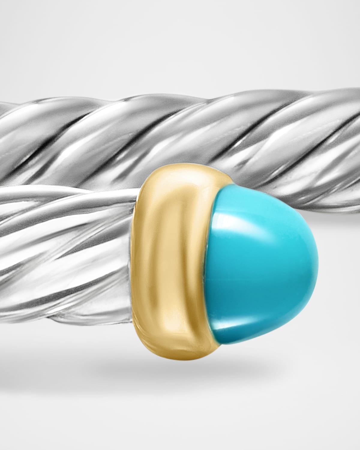 Cable Flex Bracelet with Gemstone in Silver and 14K Gold - 5