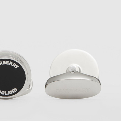 Burberry Logo Detail Palladium-plated Cufflinks outlook