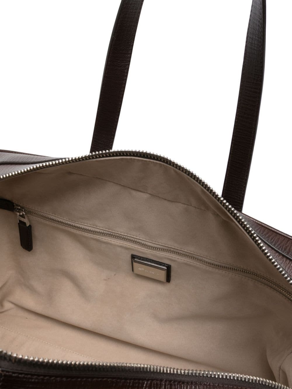 logo-lettering leather holdall - 4