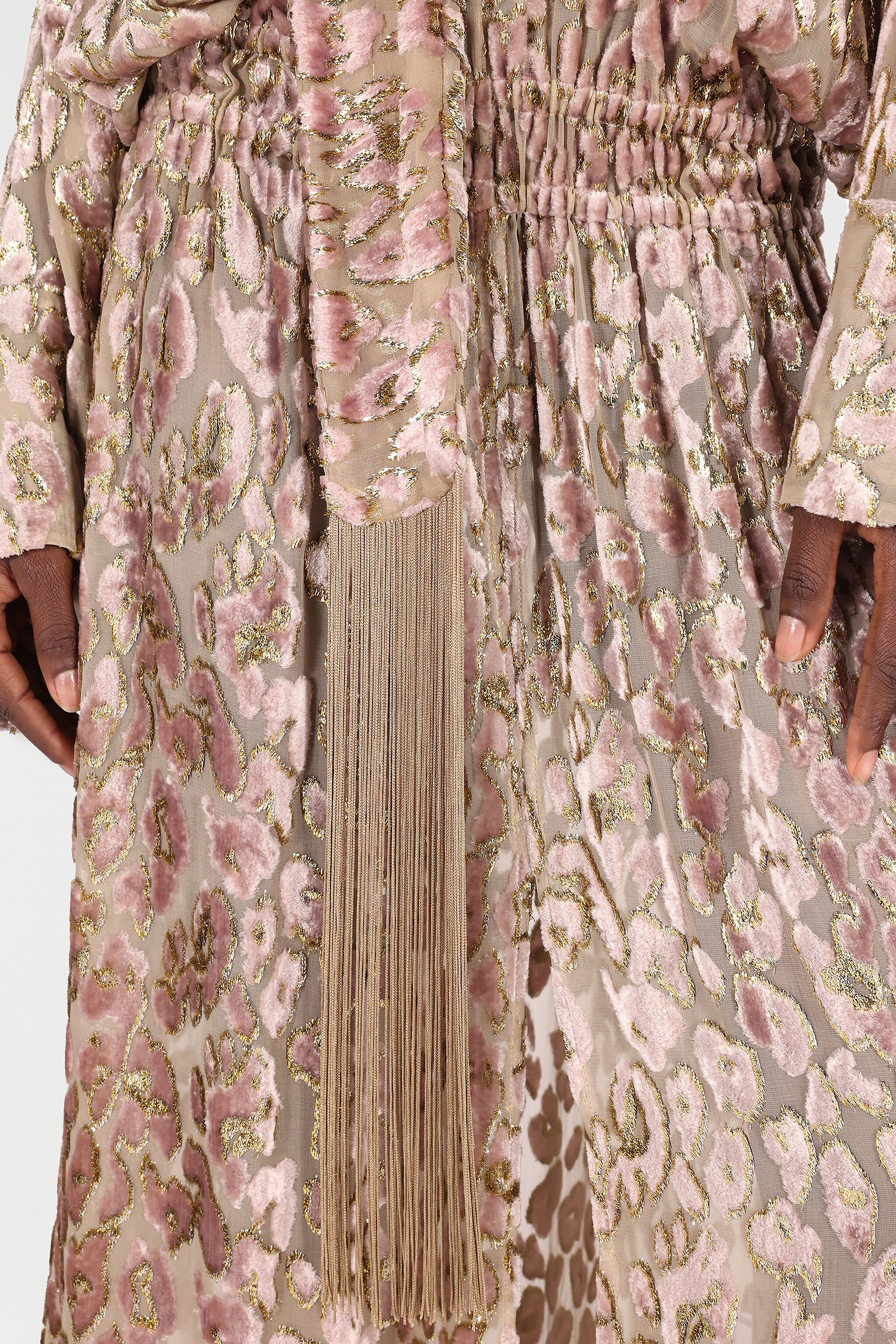 Long Dress With All-Over Dappled Pattern - 7