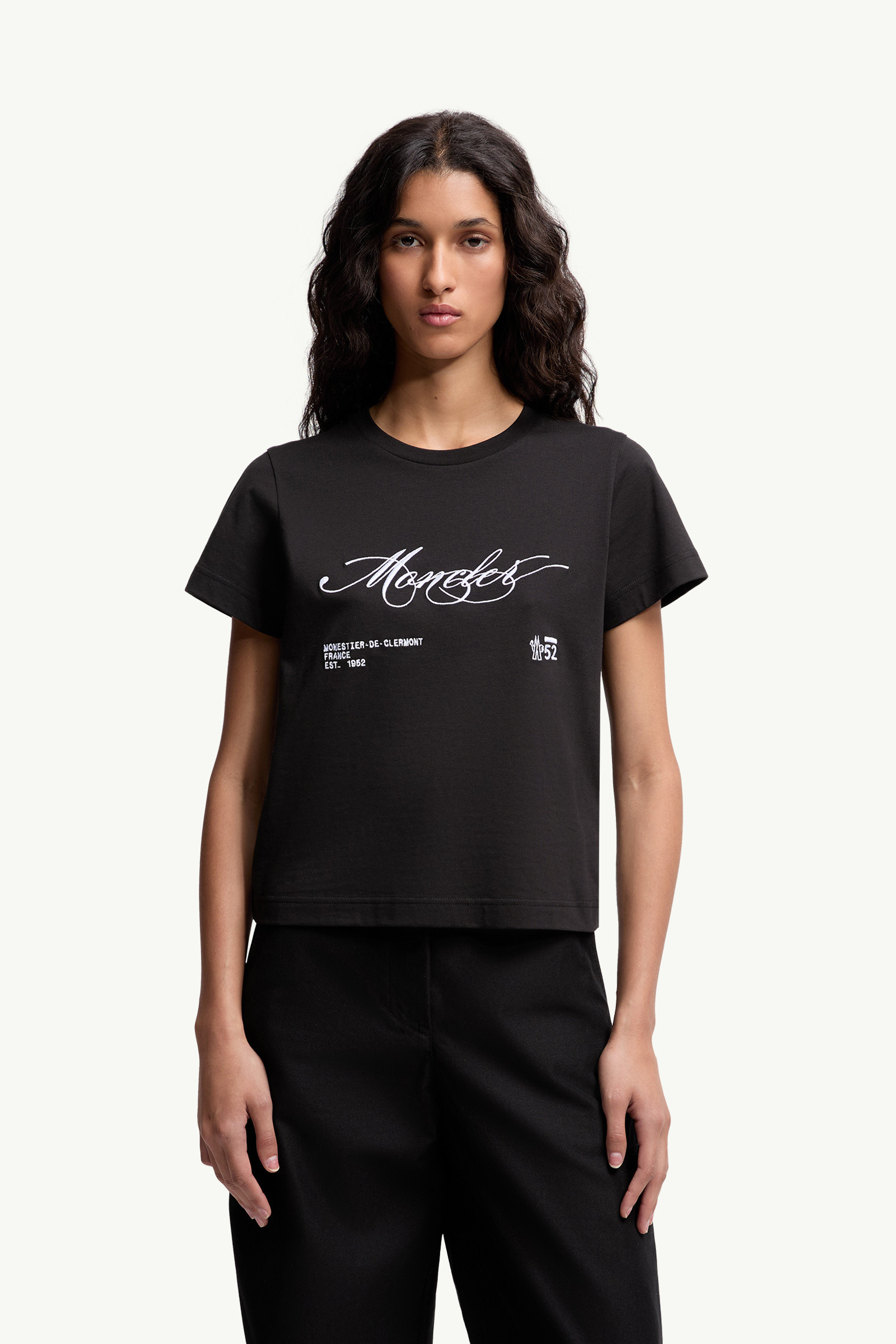 Embroidered Cursive Logo Cotton T-Shirt - 3
