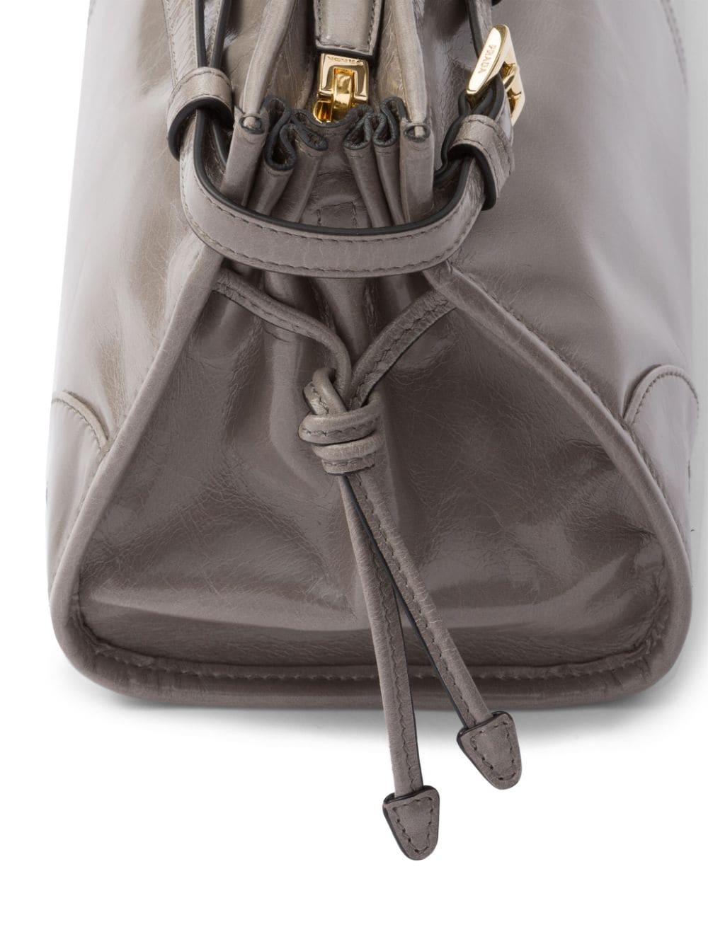 medium enamel triangle logo belted handbag - 4