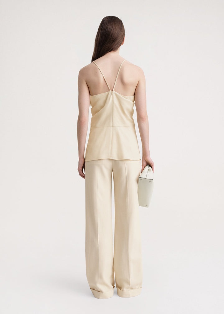 Draped twill cami top bleached sand - 4