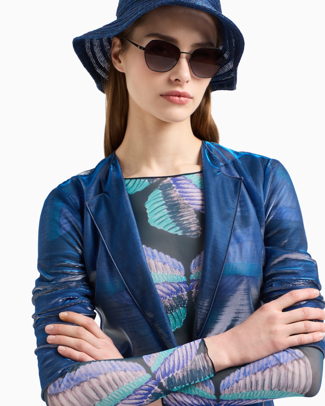 IRIDESCENT KNIT-FABRIC BLAZER - 4
