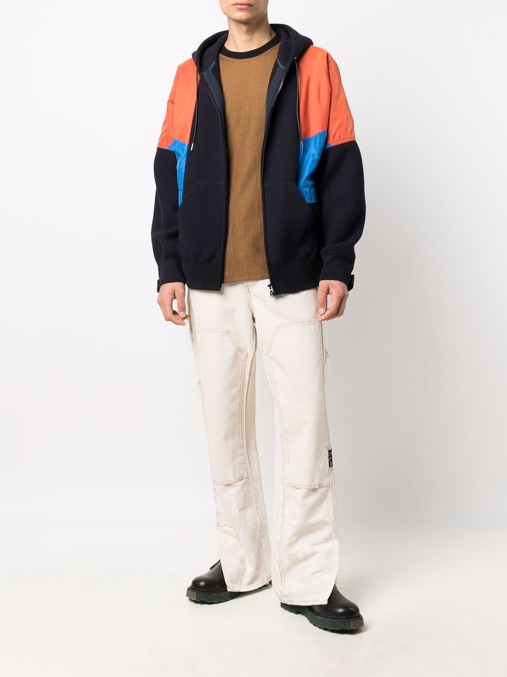 colour-block panel jacket - 2