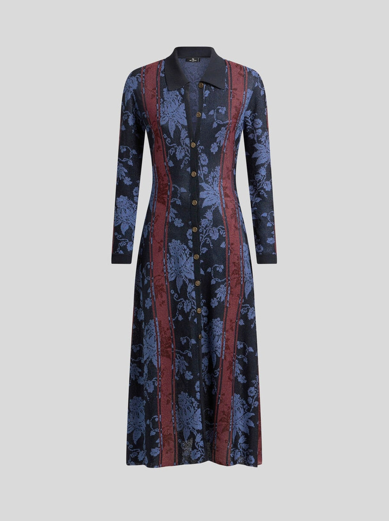 FLORAL JACQUARD MOTIF를 가진 MAXI 카디건 - 1