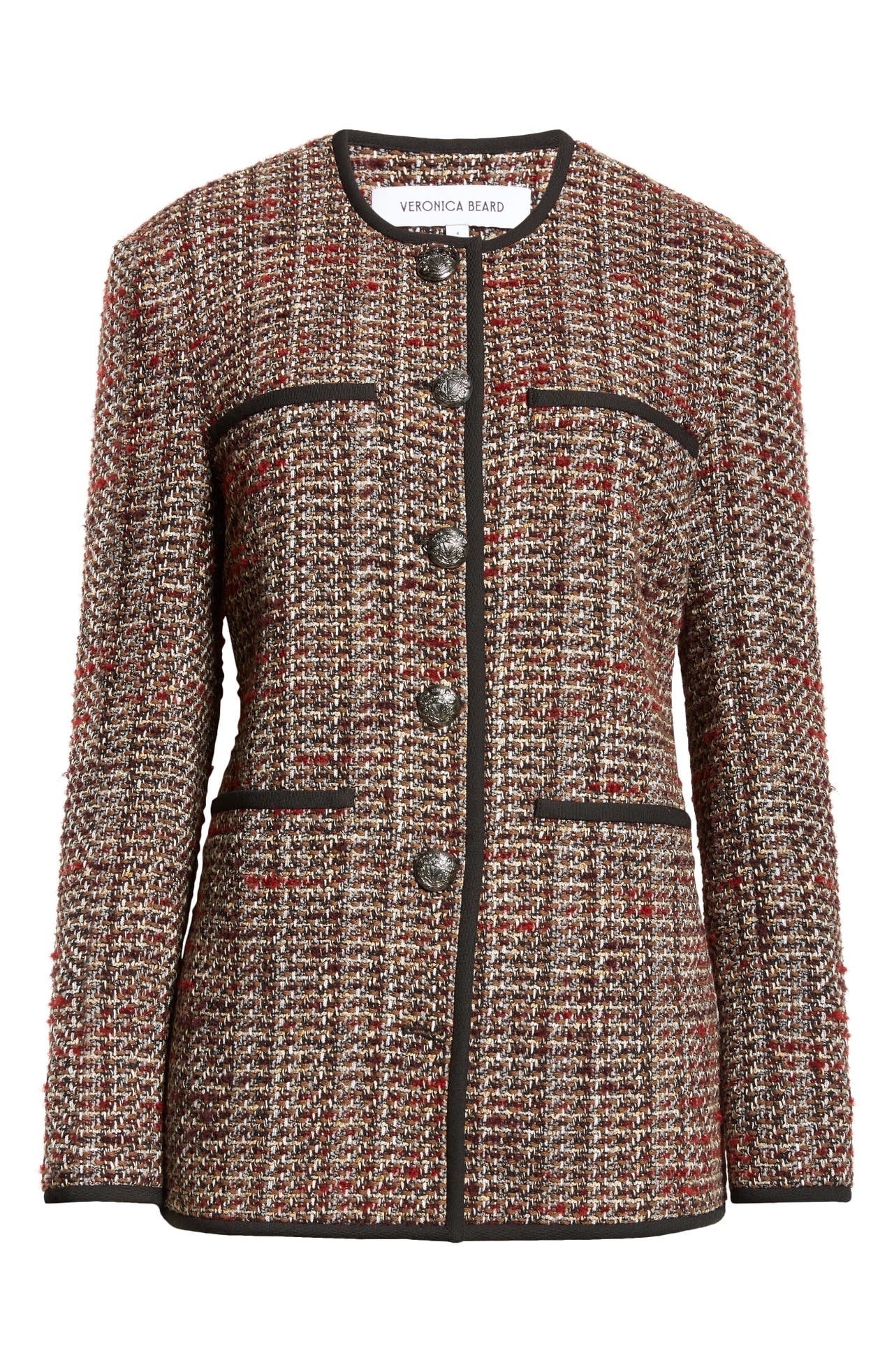 Veronica Beard Watkins Tweed Dickey Jacket in Grey Multi at Nordstrom - 1