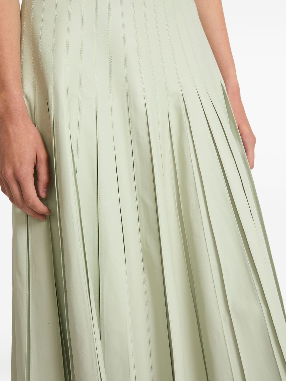 lambskin pleated skirt - 5