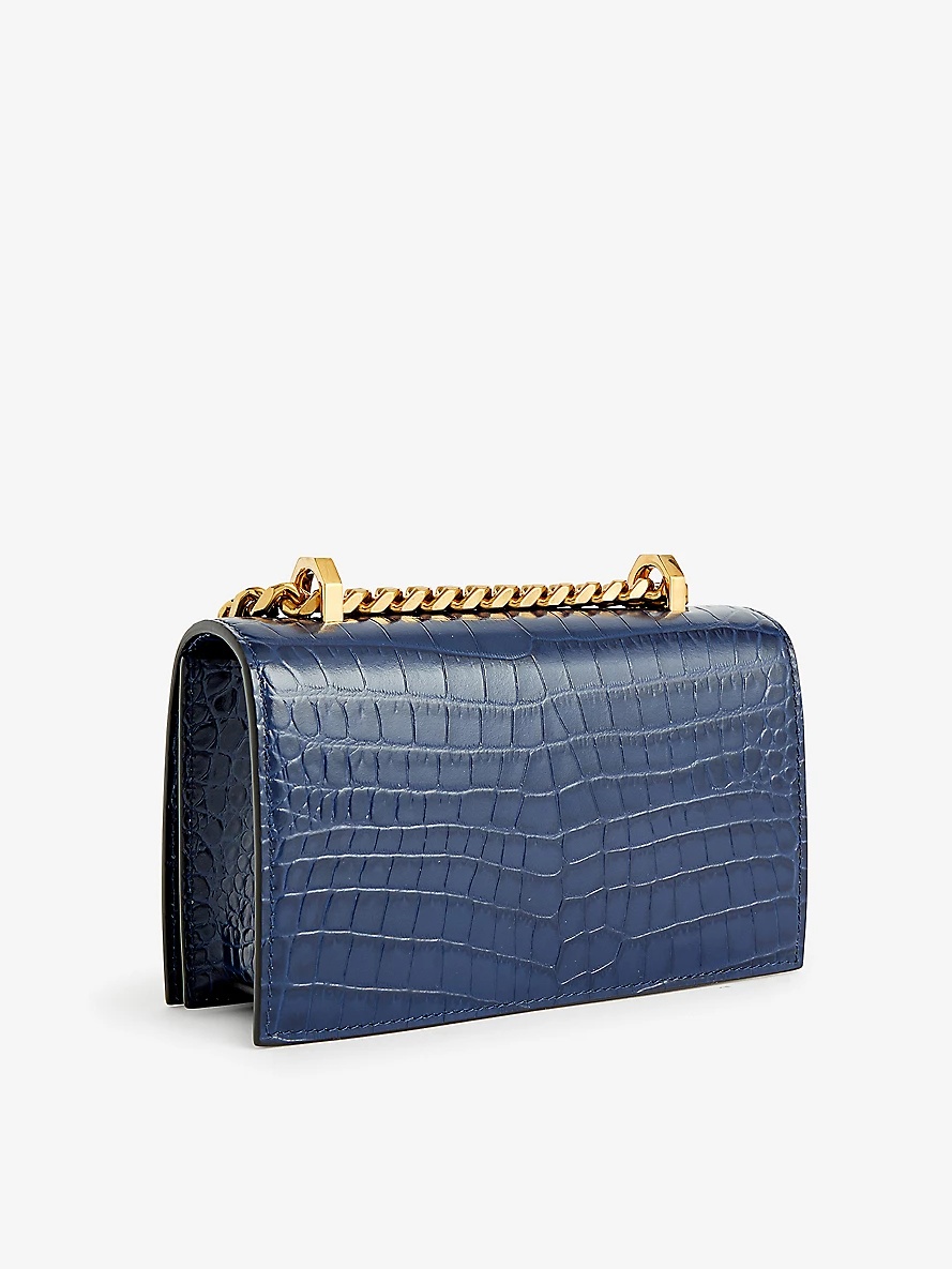 Jewelled Satchel mini leather cross-body bag - 3