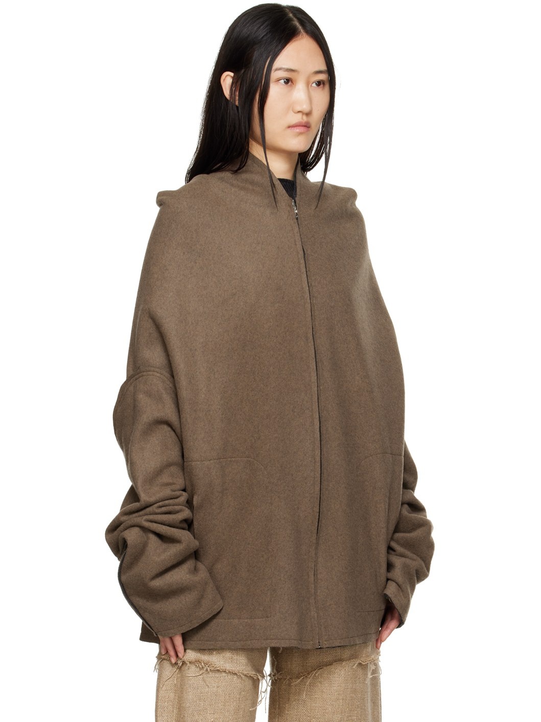 Brown Zip-Up Jacket - 2