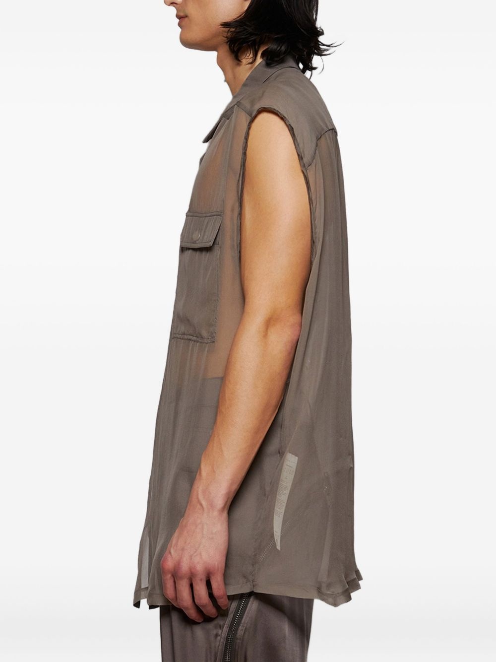 sheer sleeveless shirt - 4