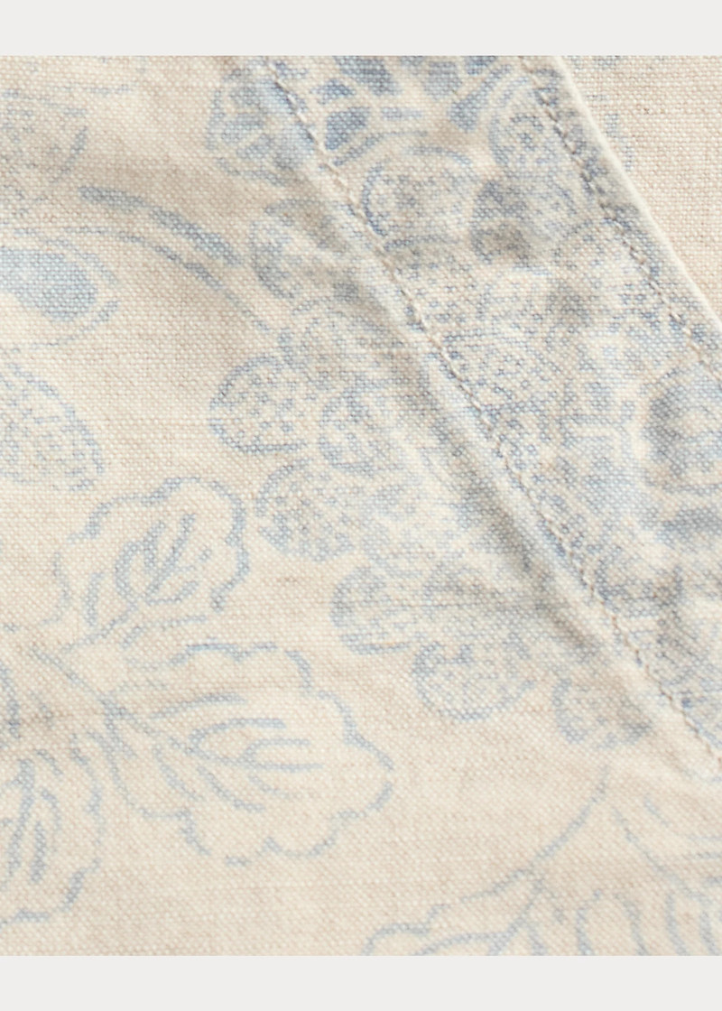 Indigo Print Linen-Cotton Short 3