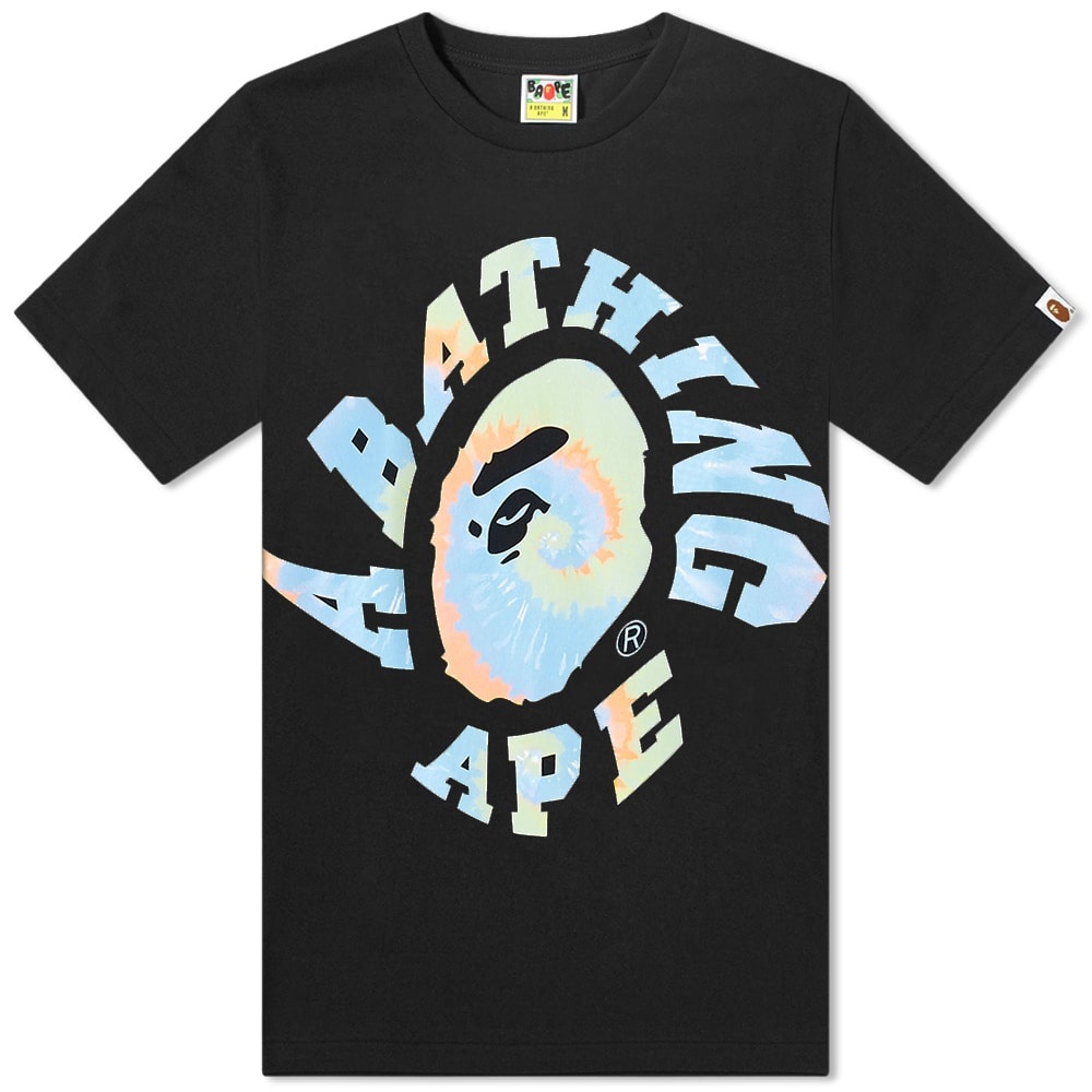 A Bathing Ape Tie Dye Twist College Tee - 1