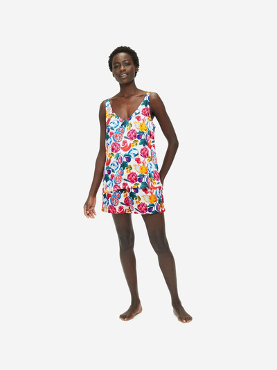 Derek Rose Women's Short Cami Pyjamas Brindisi 78 Silk Satin White outlook