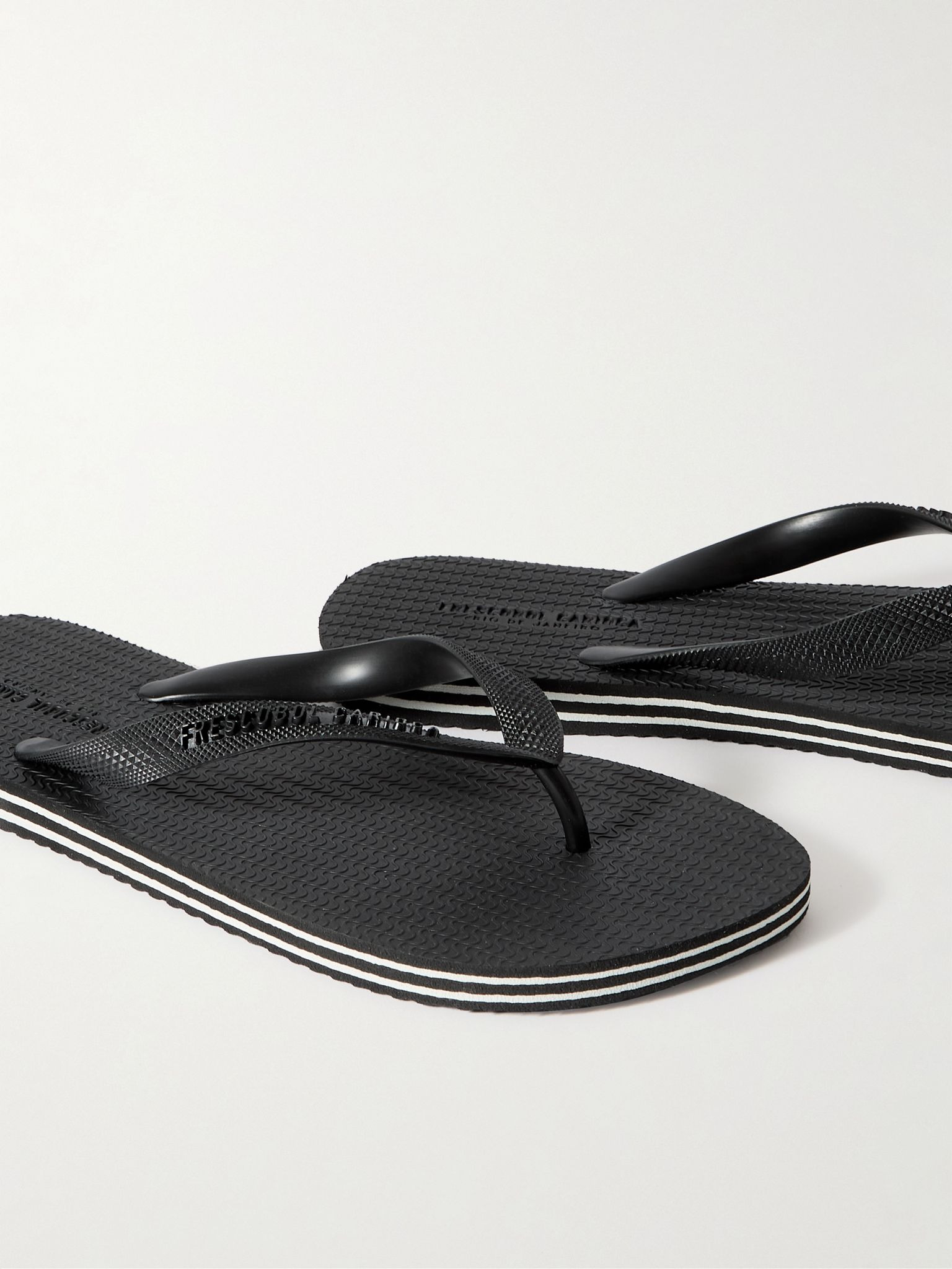 Fabio Logo-Embossed Rubber Flip Flops Black - 6