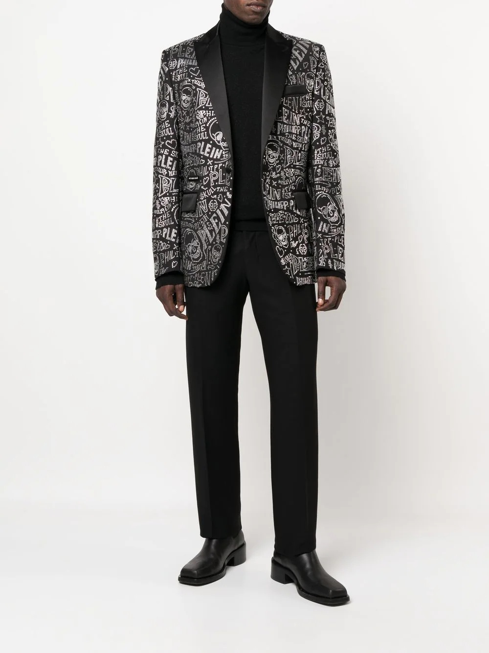 logo-embellished single-breasted blazer - 2