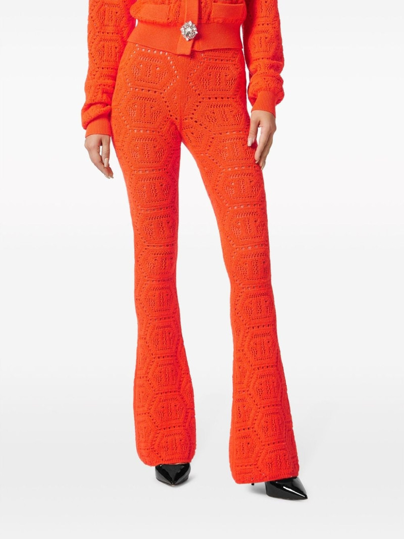 monogram-intarsia bootcut trousers 3