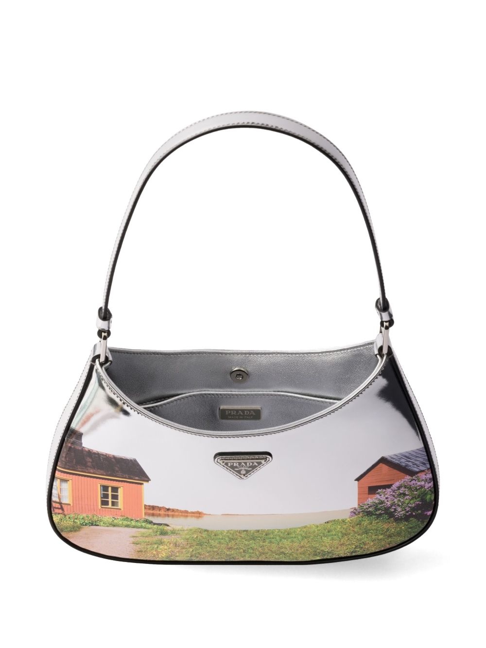 Cleo printed brushed leather shoulder bag - 4