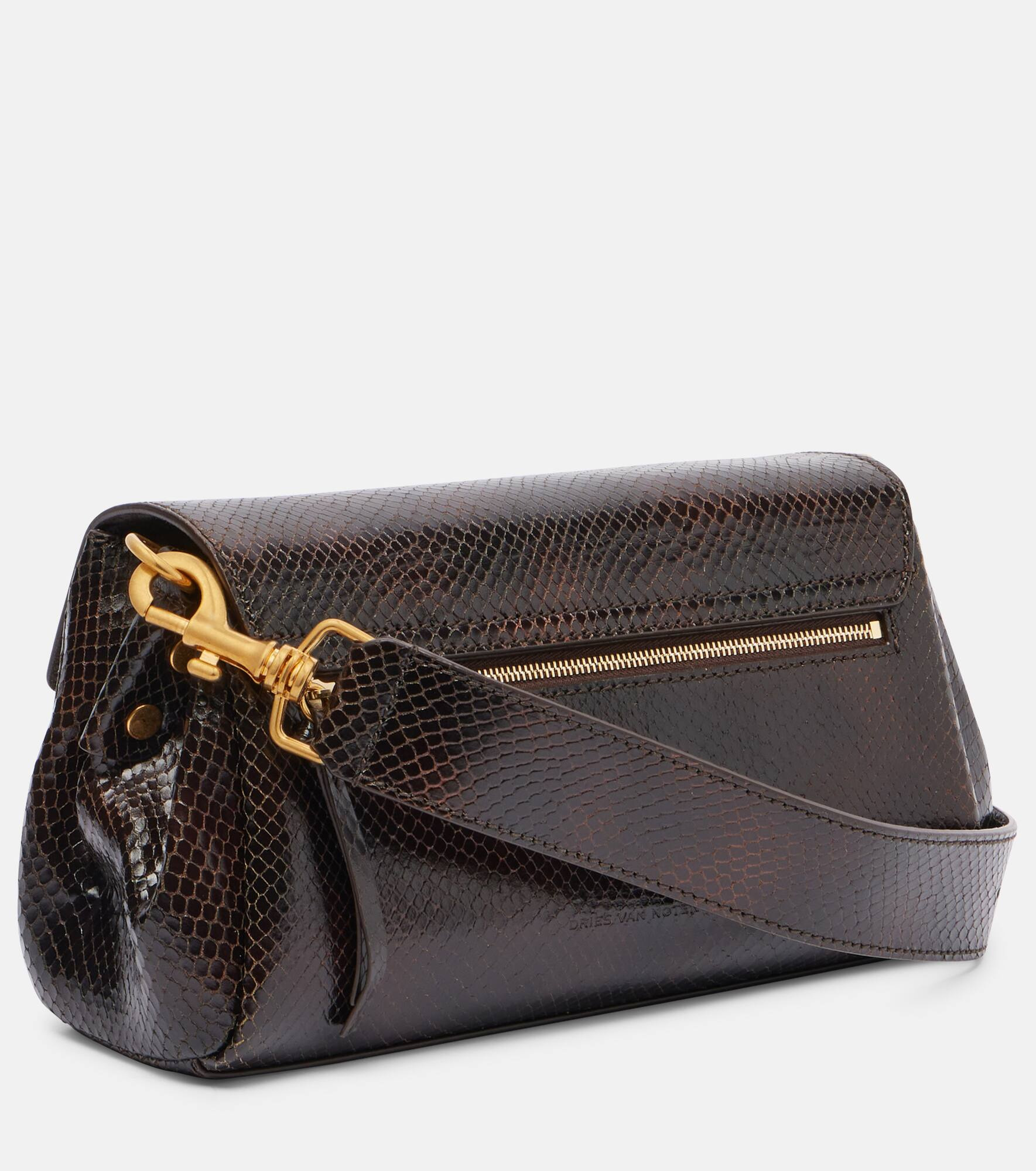 Croc-effect leather shoulder bag - 4