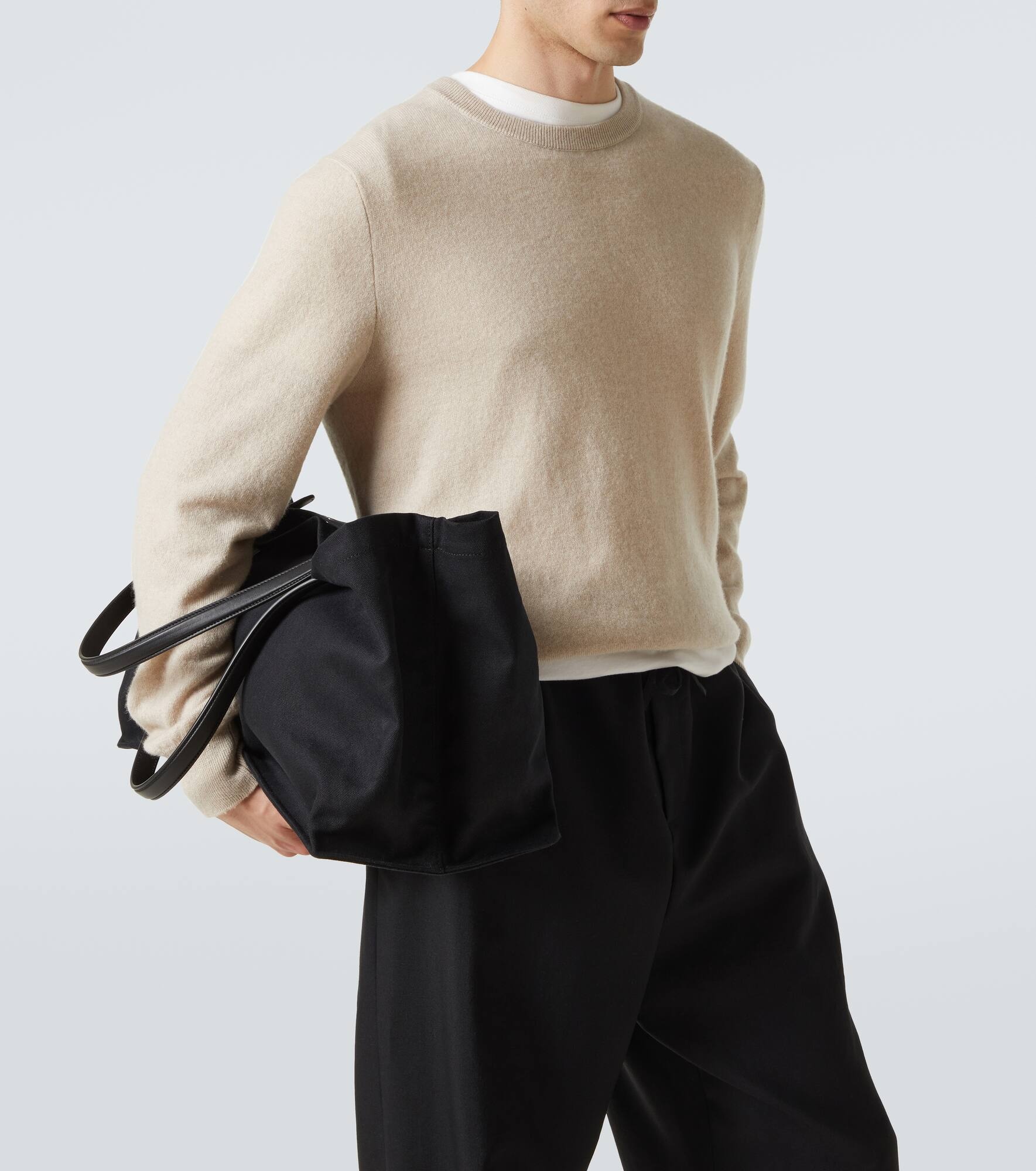 Idaho XL leather-trimmed canvas tote bag - 3
