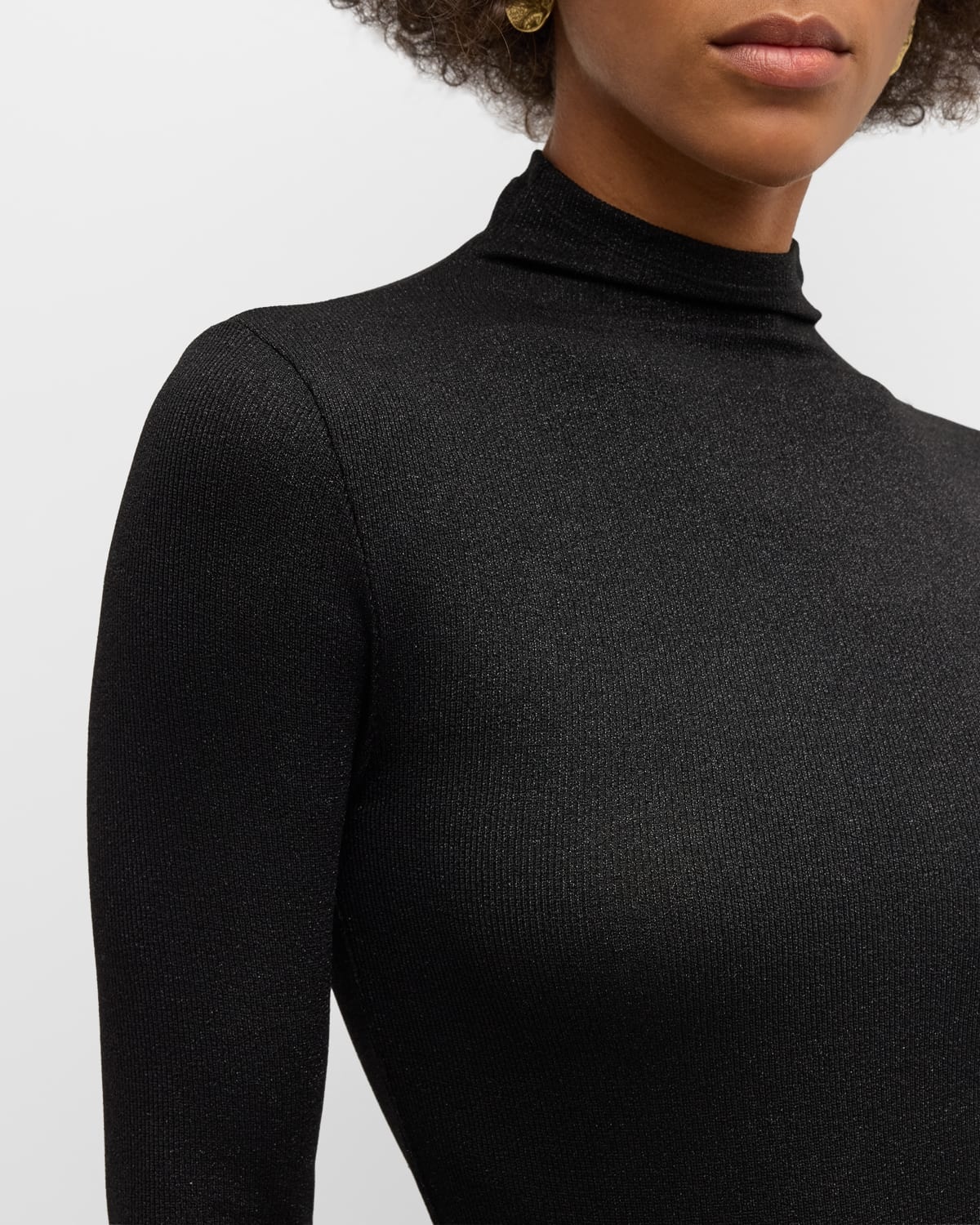 Sparkly Lurex Turtleneck Top - 5