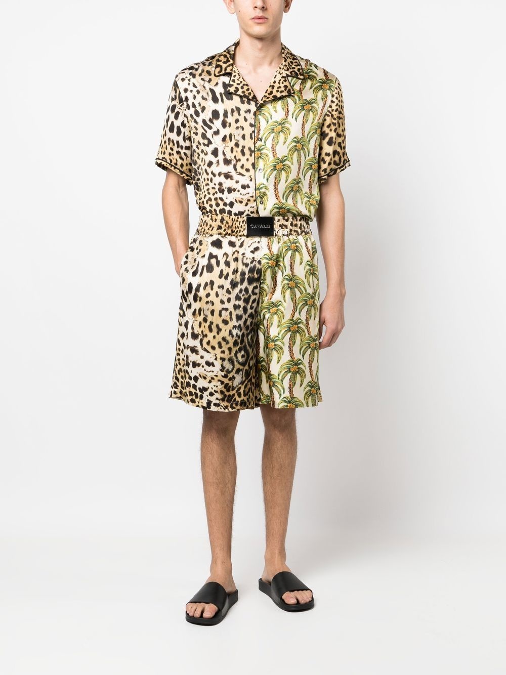 printed wide-leg shorts - 2