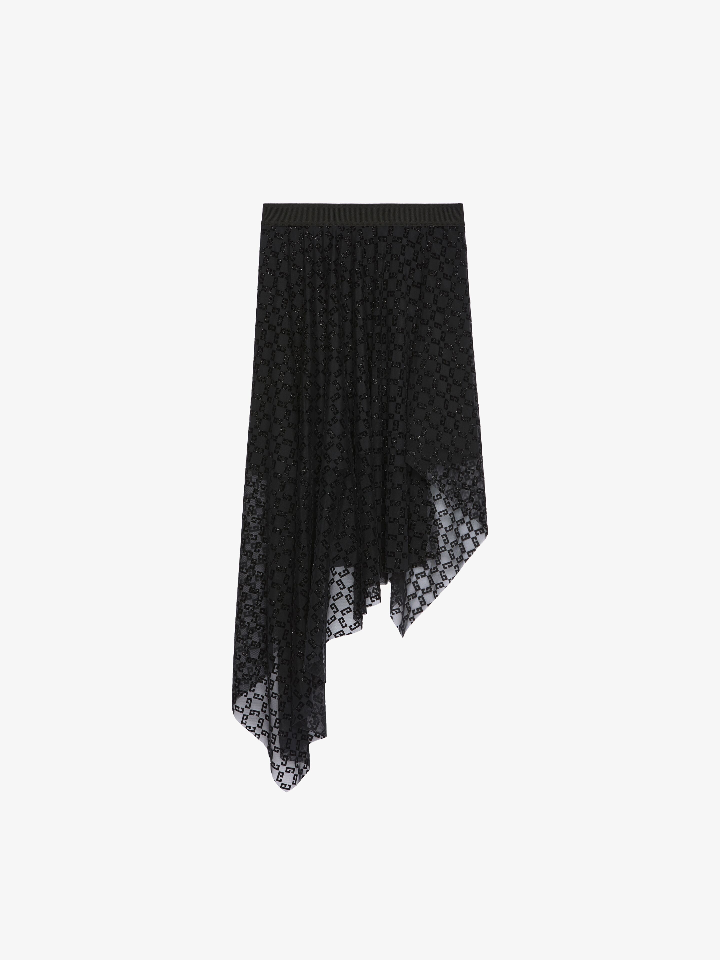ASYMMETRIC SKIRT IN SHINY MONOGRAM 72 TULLE - 4
